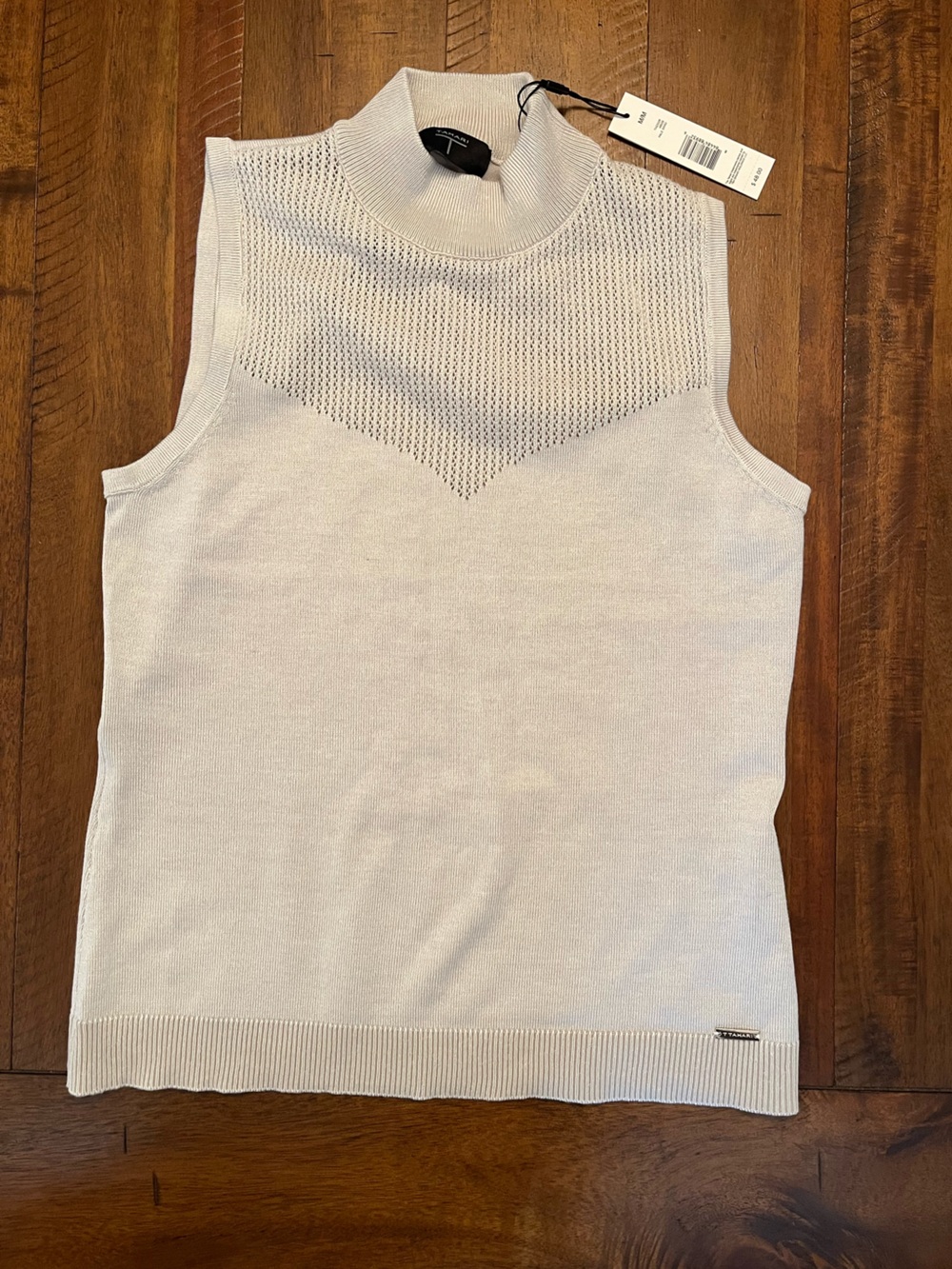 NWT Tahari Beige Knit Sleeveless Top